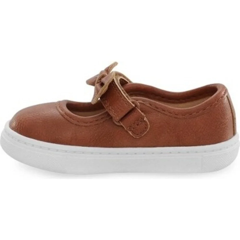 NEW‎ Carter's Lily-G Girls Toddler 4 Brown Walking Shoes Bow Accent First Shoes